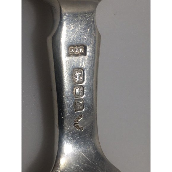 Art Deco Mappin & Webb SterlingFish Fork & Slice Persian Royal Crest C 1948 RARE - Picture 5 of 11